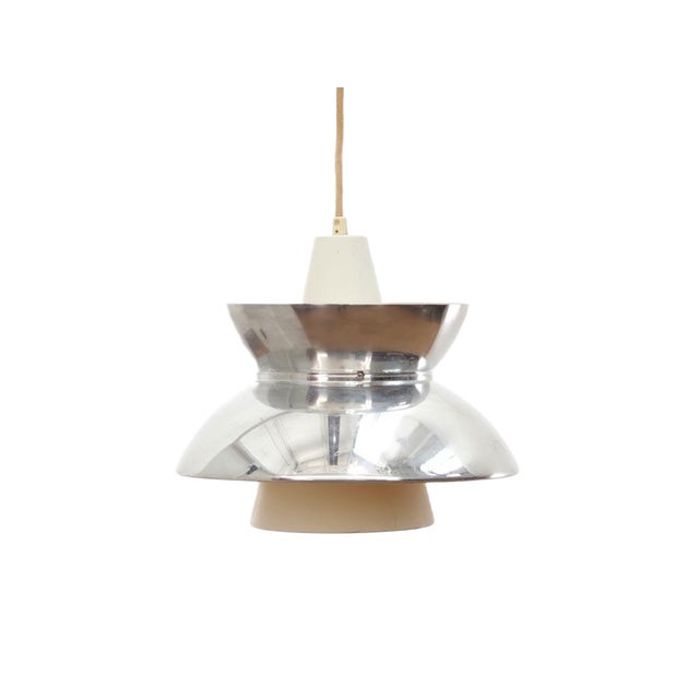 Mid-Century Modern Scandinavian Chrome Doo-Wop Pendant Lamp from Louis Poulsen For Sale