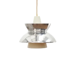 Mid-Century Modern Scandinavian Chrome Doo-Wop Pendant Lamp from Louis Poulsen