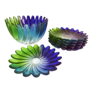 Walther Glas Blue + Green Ombre Petal Salad Set - 7 Pieces