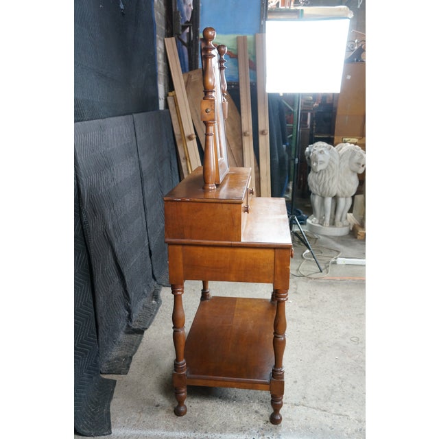Antique Victorian Plum Pudding Mahogany Washstand Vanity W Mirror 62" For Sale - Image 17 of 18