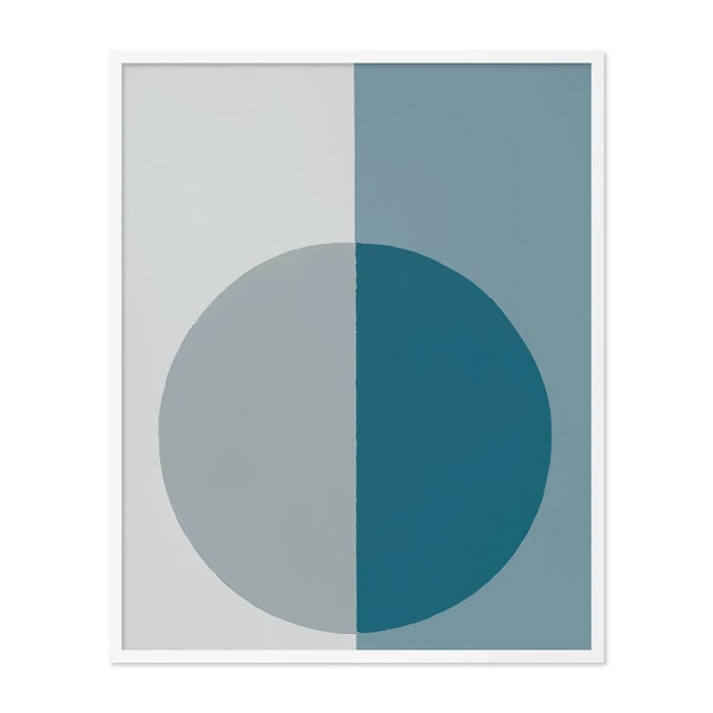 Stephanie Henderson Modern Blue-Grey Forever by Stephanie Henderson in White Frame, Medium Art Print For Sale - Image 4 of 4