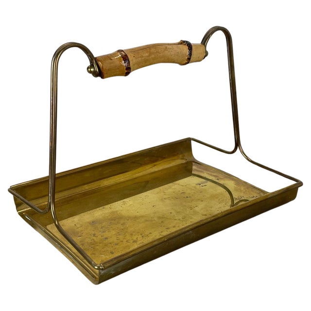 Vintage German Tiki Brass and Bamboo Tray from Grasoli, 1950s For Sale - Image 18 of 18