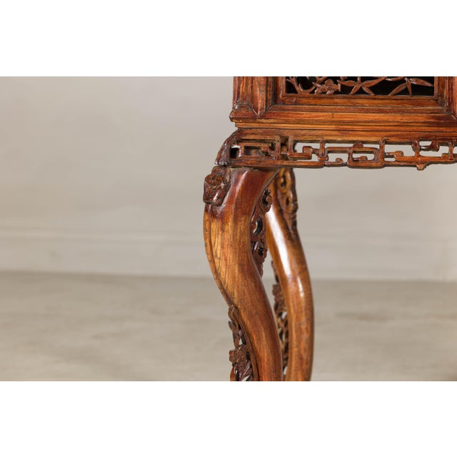 Late Qing Dynasty Hardwood Hall Table with Dragon Carvings and Lacquer Patina For Sale - Image 9 of 12