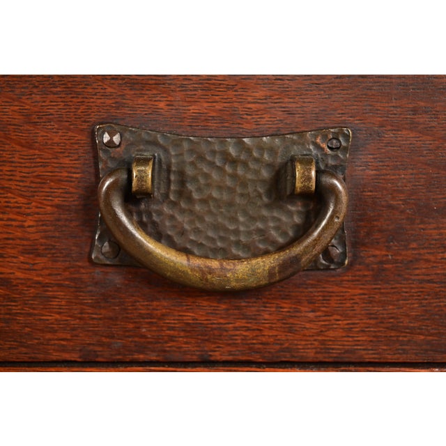 Stickley Brothers Antique Mission Oak Arts & Crafts Strap Hinge Sideboard, Circa 1910 For Sale - Image 9 of 16