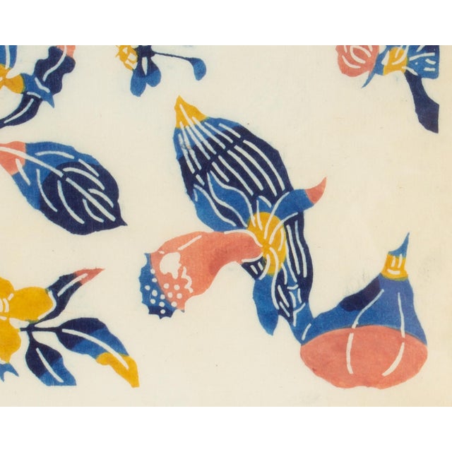Japanese Stencil Dyed Print by Kichiemon Okamura For Sale - Image 4 of 8