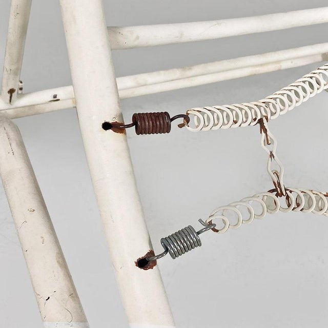 Mid-Century Italian Modern White Iron Garden Deck-Chair or Chaise Longue, 1960s For Sale - Image 17 of 18