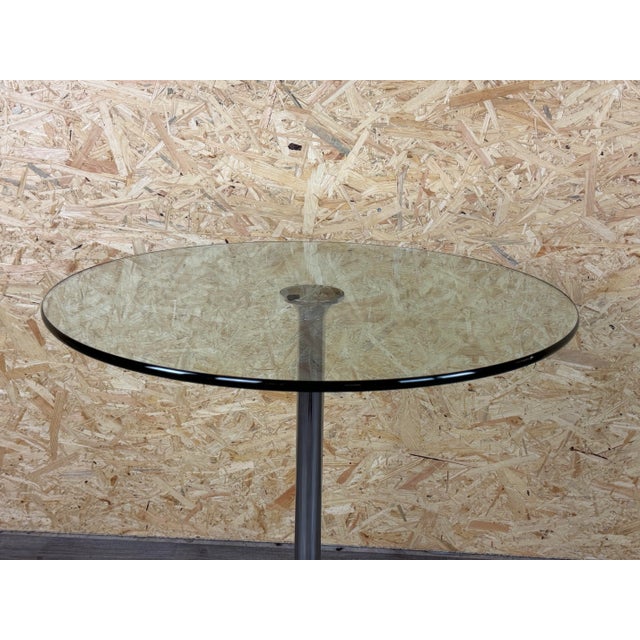 Space Age Side Table in Chrome and Glass, 1980s For Sale - Image 8 of 15