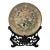 Large Antique Japanese Cloisonné Enamel on Brass Charger With Carved Wood Stand - 20" For Sale