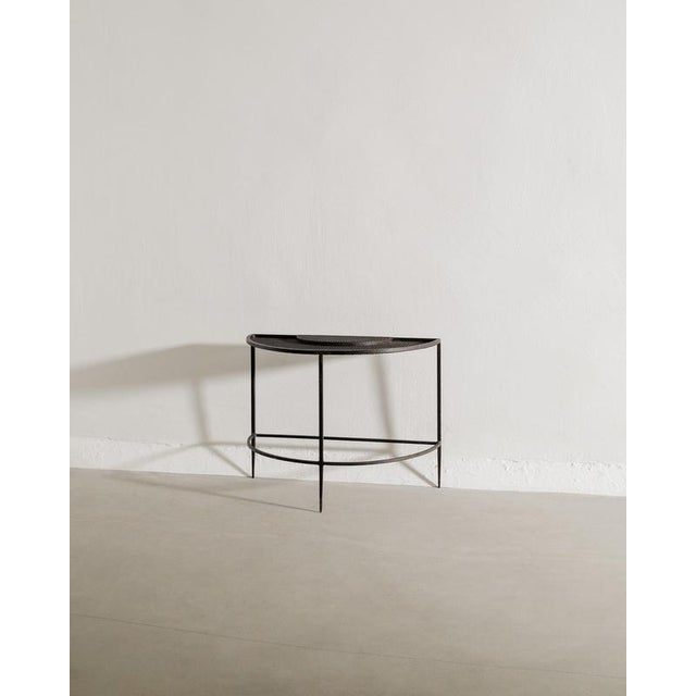 1950s French Mid-Century Black Metal Console Table by Mathieu Matégot, 1950s For Sale - Image 5 of 5
