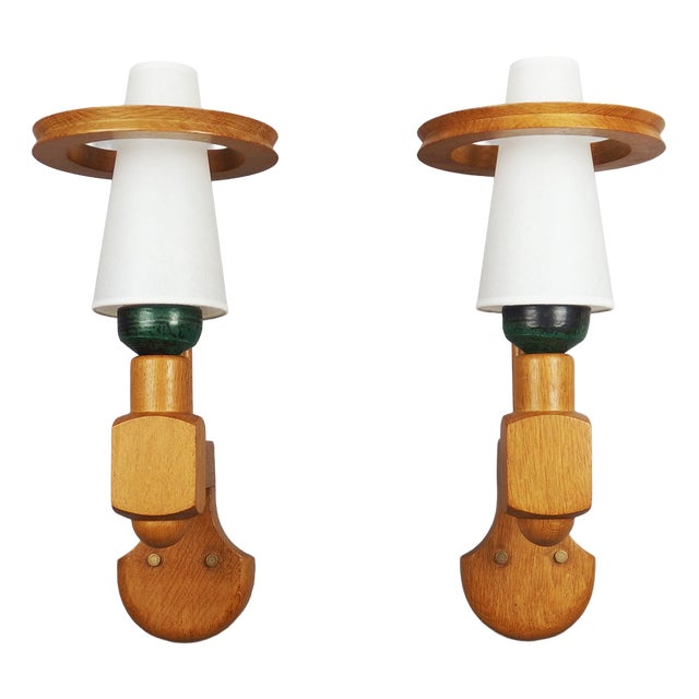 Wall Lights attributed to Guillerme and Chambron for Votre Maison, 1950s, Set of 2 For Sale