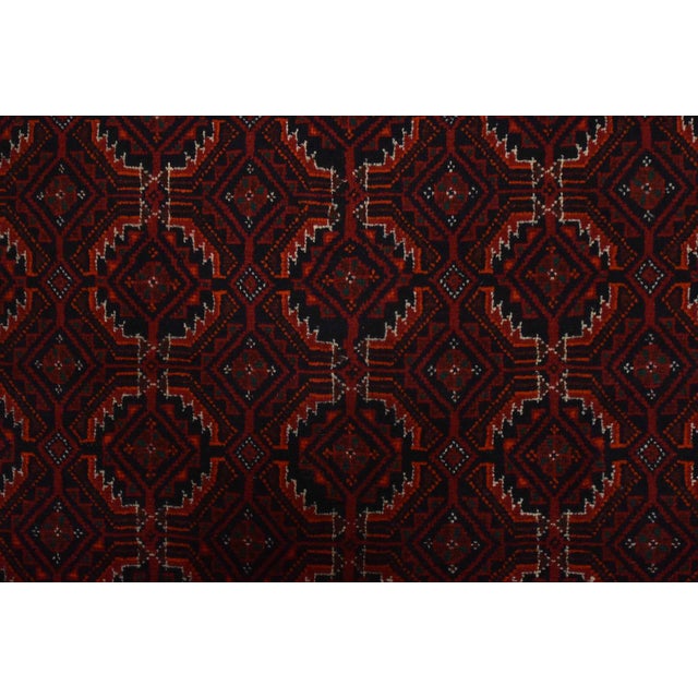 Textile Baloch Rug 3’7” X 6’5” Blue Wool Vintage Tribal Hand-Knottted Carpet For Sale - Image 7 of 12