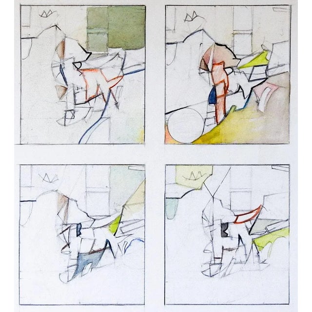 Paper Late 20th Century Neutral Abstract Studies Painting For Sale - Image 7 of 7