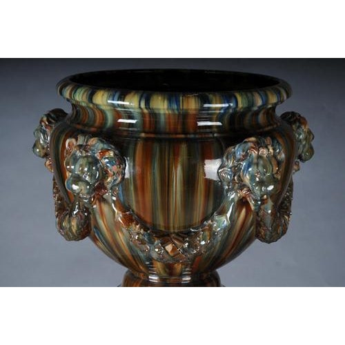 French Majolica Flower Vase by Clement Massier For Sale - Image 11 of 17