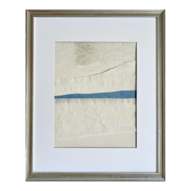 Contemporary Semi-Abstract​ Mixed Media Nautical Sailcloth Landscape​ - By JJ-Hogan | You Will Change the World, Framed For Sale
