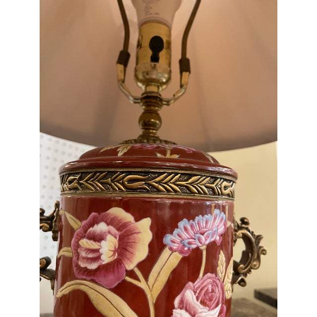 Vintage Floral Table Lamp For Sale - Image 4 of 7