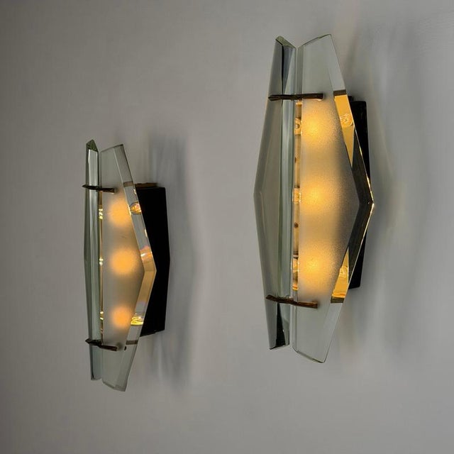 Model 1937 Wall Lights attributed to Max Ingrand for Fontana Arte, Italy, 1958, Set of 2 For Sale - Image 6 of 18