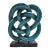 Large Wood Hand Carved 12" Teal Infinity Knot Sculpural Accent on Base For Sale