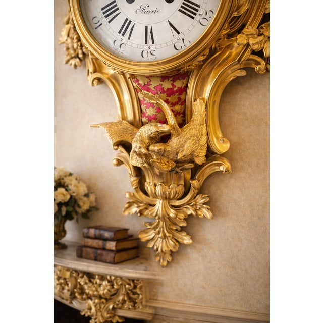 Mid-19th Samuel Marti Louis XV Ormolu Gilt Bronze Wall Clock For Sale - Image 6 of 12