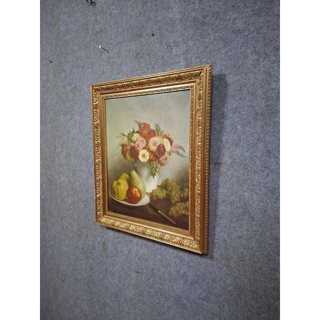 After Henri Fantin-Latour, Still Life with Flowers and Fruit, 1970s, Oil on Canvas For Sale - Image 7 of 10