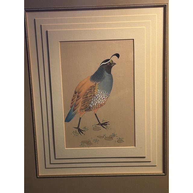 Beautiful sketch/drawing/painting. Believed to be of pastels, watercolor, and ink … of a California Field Quail …...