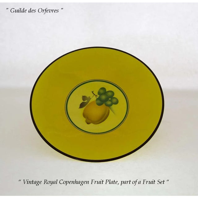 1950’s Vintage Royal Copenhagen Fruit Yellow Orange Decoration Plates- Set of 7 For Sale - Image 10 of 12