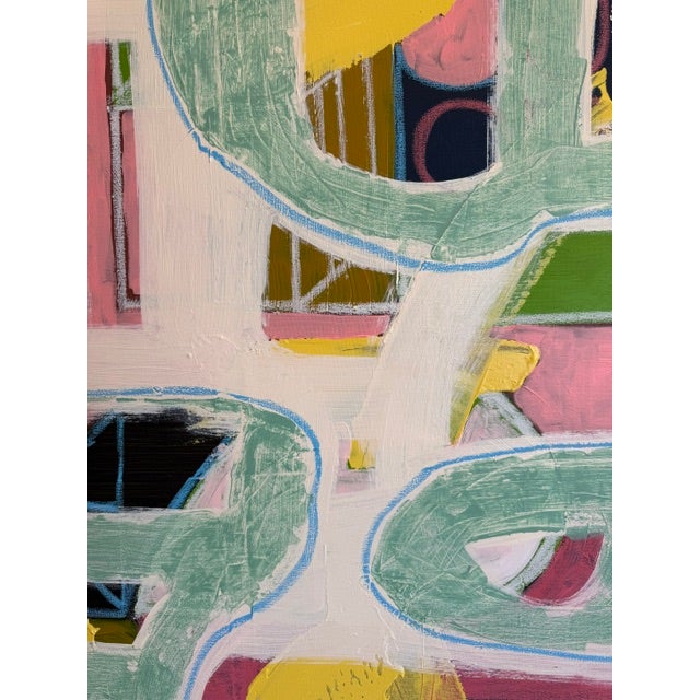 Mint Large 36x48 Contemporary Abstract Acrylic Painting on Canvas – Mint & Pastel Expressions For Sale - Image 8 of 10