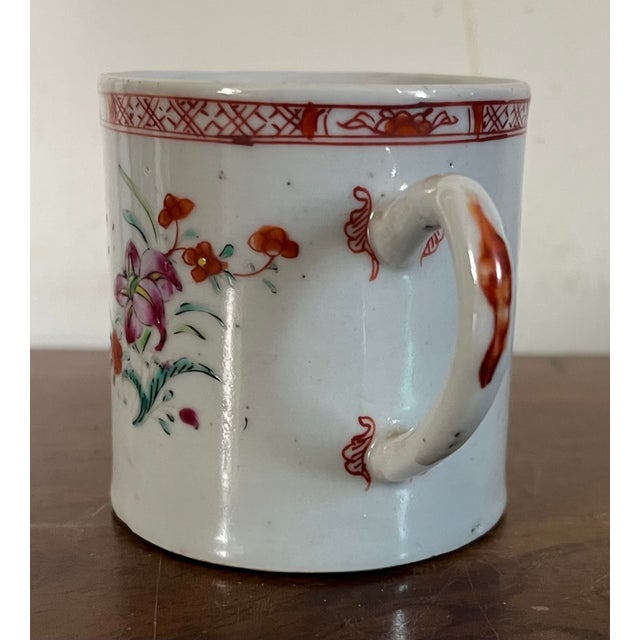 Small Antique 18th Century Chinese Export Porcelain Famille Rose Mug or Coffee Can For Sale - Image 4 of 8