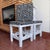 Vintage Portuguese Rustic Wood Stool White with Zebra Fabric Upholstery, 1940s For Sale - Image 4 of 18