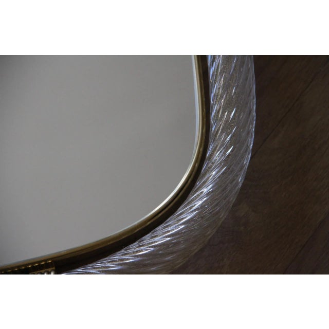 Twisted White Murano Glass Mirror in the style of Barovier, 2000s For Sale - Image 6 of 18