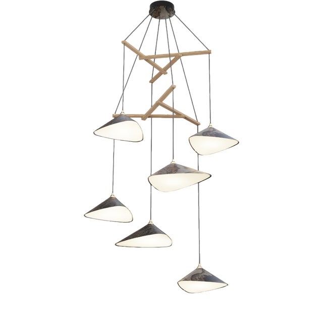 Emily V6 Oxid Group Hanging Lamp by Daniel Becker For Sale