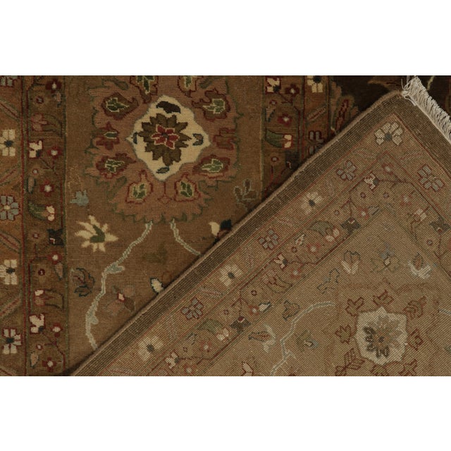 Rug & Kilim’s Tabriz Style Rug in Brown, Gold and Green Floral Patterns For Sale In New York - Image 6 of 6