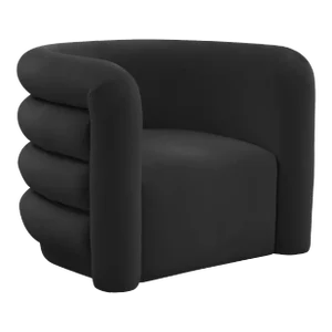 Curves Black Velvet Lounge Chair