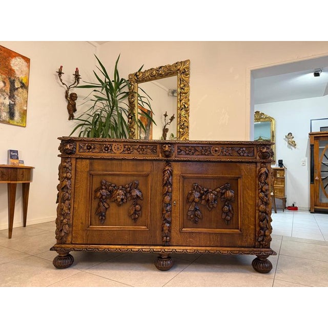 Gründerzeit Sideboard with Fruit Motifs For Sale - Image 3 of 15