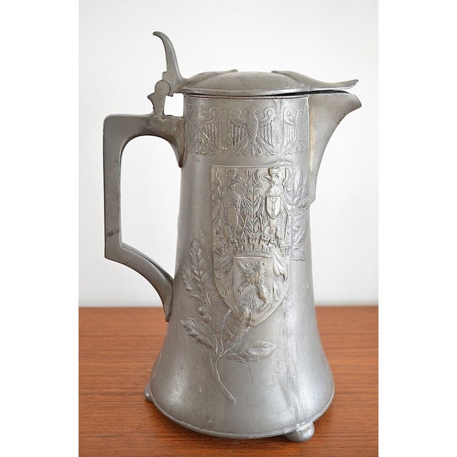 Pewter Ceremonial Jug with Berlin Coat of Arms from Kayser, 1900s For Sale - Image 3 of 14