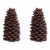Pine Cone Brown Candles, Large, Set of 2 For Sale