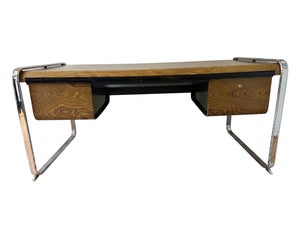 Peter Protzman for Herman Miller Zebrawood & Chrome Desk, Tubular Collection, 1970-1971