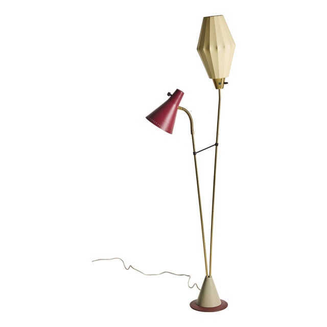 Mid-Century Modern Floor Lamp by Hans Bergström for Ateljé Lyktan, 1950s For Sale