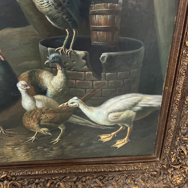 1930s Oil on Canvas Beginning of 20th Century Flemish School Framed Bird World For Sale - Image 5 of 11