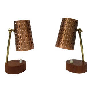 Scandinavian Style Bedside Lamps, 1950s, Set of 2 For Sale