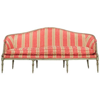 French Louis XVI Period Antique Green Painted Sofa Canapé Settee, 18th Century For Sale