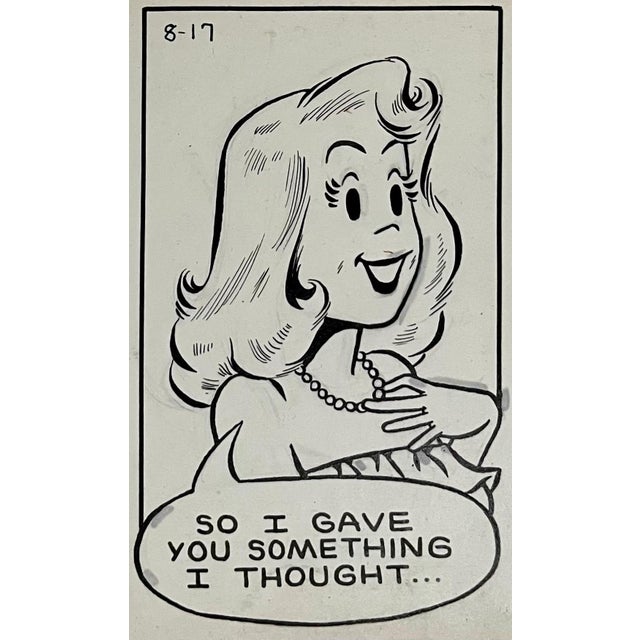 1950s Jerry Walter & Linda Walter, Rare 1950s Original Syndicated Ink Drawing Cartoon Strip Susie Q Smith Comic Art, c. 1954 For Sale - Image 5 of 6