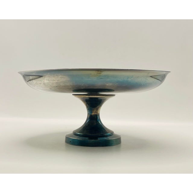 Vintage Oneida Silverplate Blue Lined Dish For Sale - Image 9 of 10