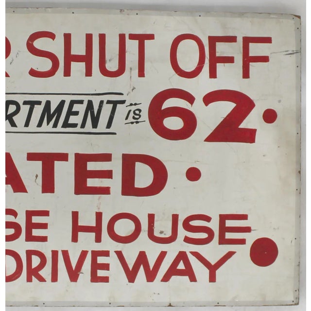 American Vintage Red and White Sprinkler Sign For Sale - Image 3 of 5