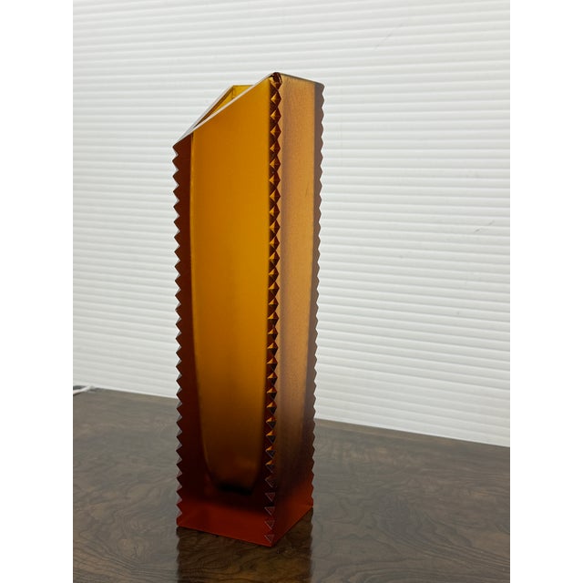Design Plus Gallery presents a Sommerso Glass Vase by Vladimir Klein for Alchymie Praha. This hand-sculpted used amber and...