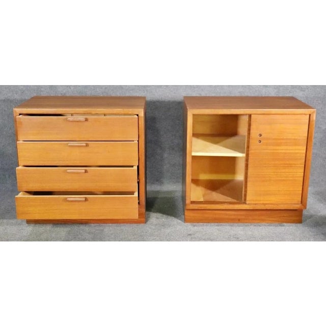 Mid 20th Century Mid 20th Century Pair of Teak Cabinets by Buchner Company - 2 Pieces, Attributed For Sale - Image 5 of 12