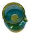 Art Glass Aqua Yellow Handled Amphora Vase For Sale - Image 9 of 14