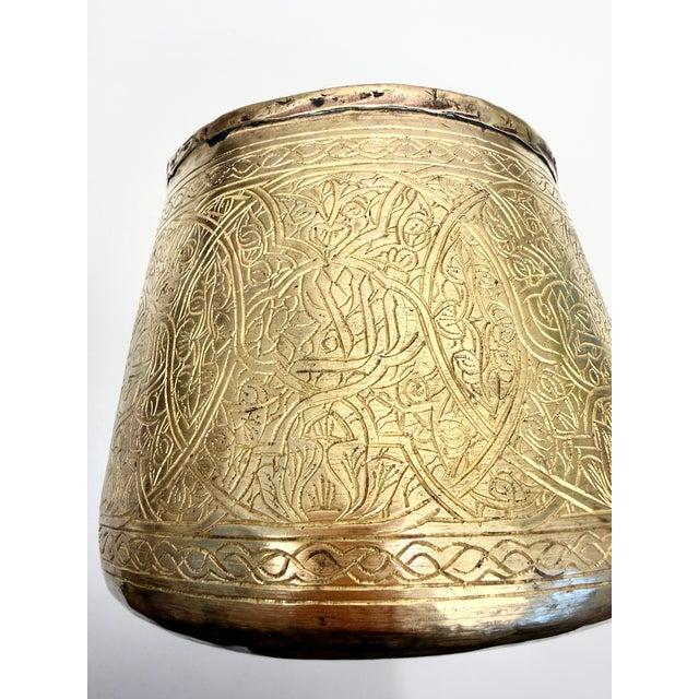 Antique Middle Eastern Brass Pot For Sale In New York - Image 6 of 11