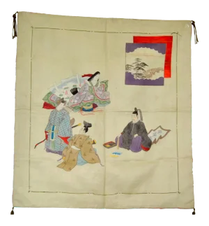 Early 20th Century Japanese Silk Hand Painted Wall Display Art