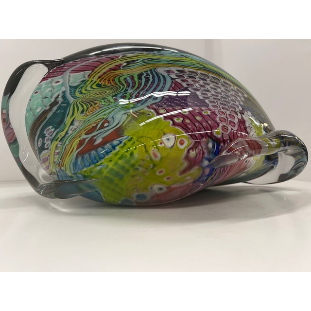 Vintage 1992 Oceanic Wave Series Hand-Blown Glass Vase by Peter Ridabock - Signed For Sale - Image 12 of 18
