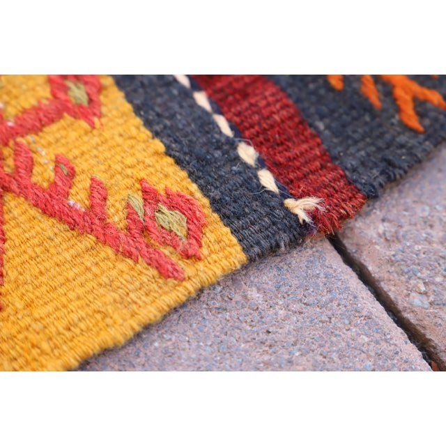 1960s 1960s Farmhouse Style Ethnic Stripe Design Handmade Oushak Kilim Runner Rug For Sale - Image 5 of 8